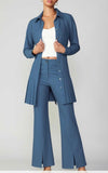 Pleated button down & trouser set.