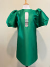 Emerald silk dress