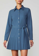 Pleated button down & trouser set.