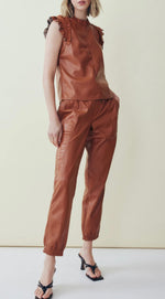 Faux leather jogger set