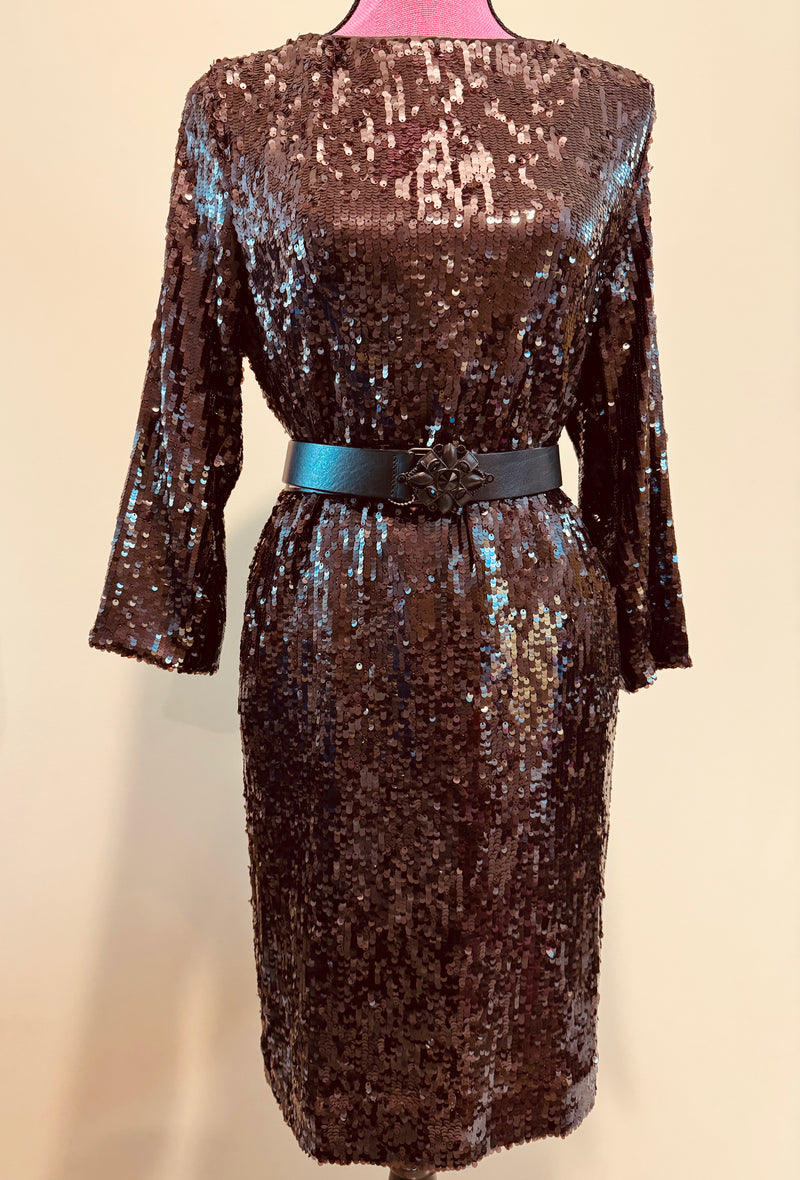 Brown sequin dress