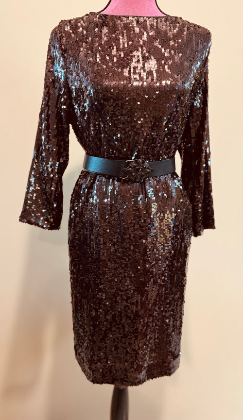 Brown sequin dress