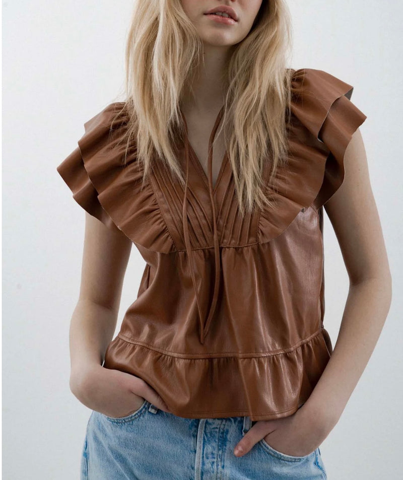 Faux leather jogger set