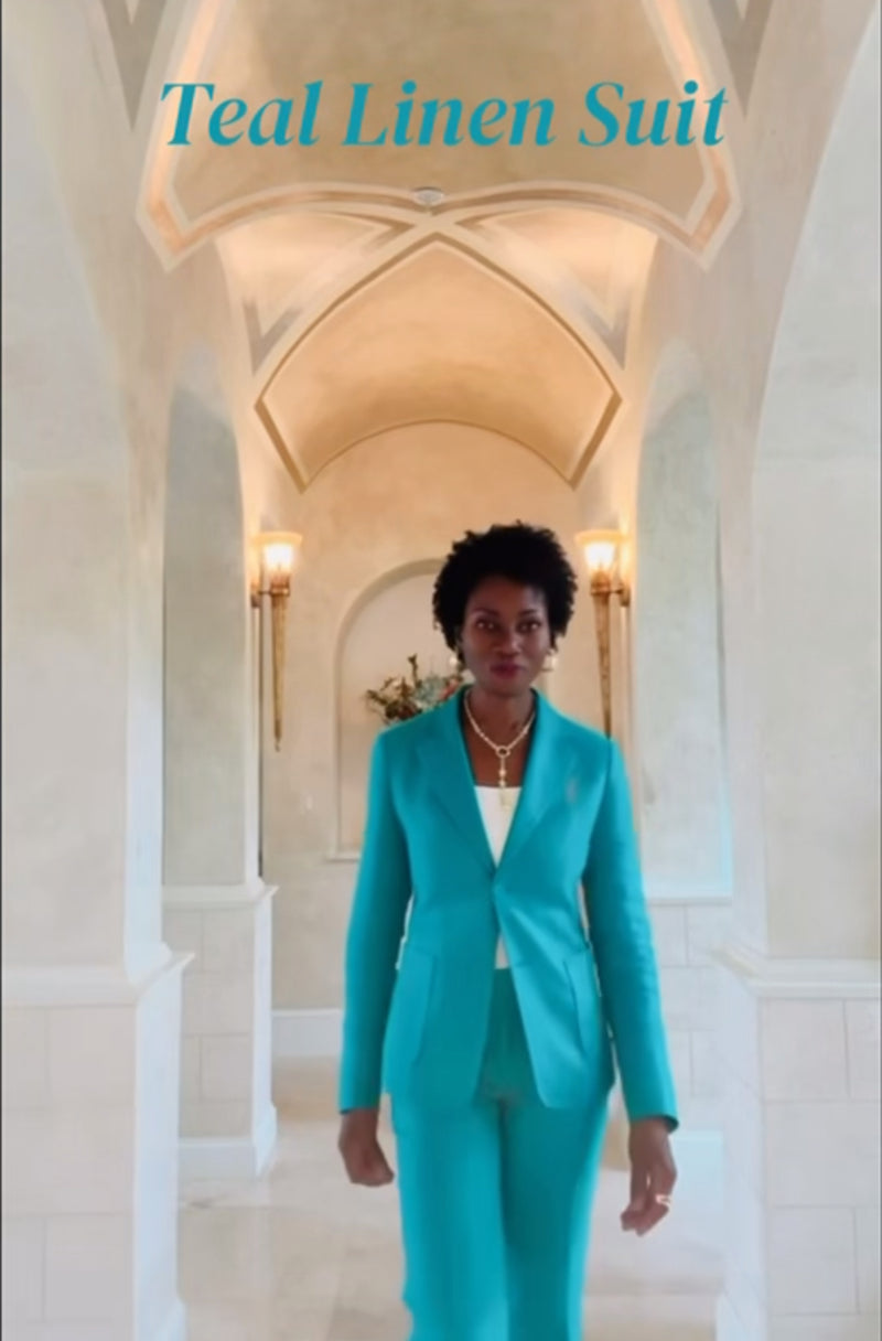 Teal Linen suit