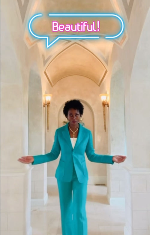 Teal Linen suit