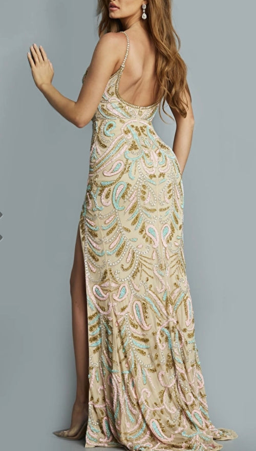 Multi colored beaded dress