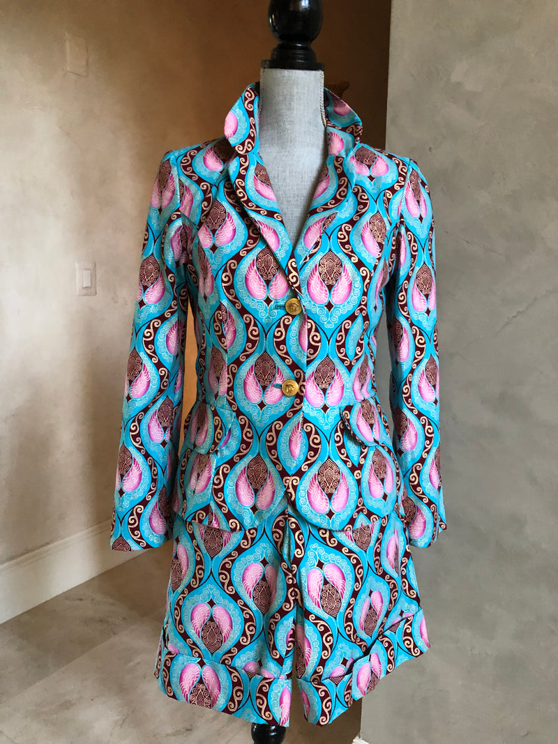 Printed Jacket and short set