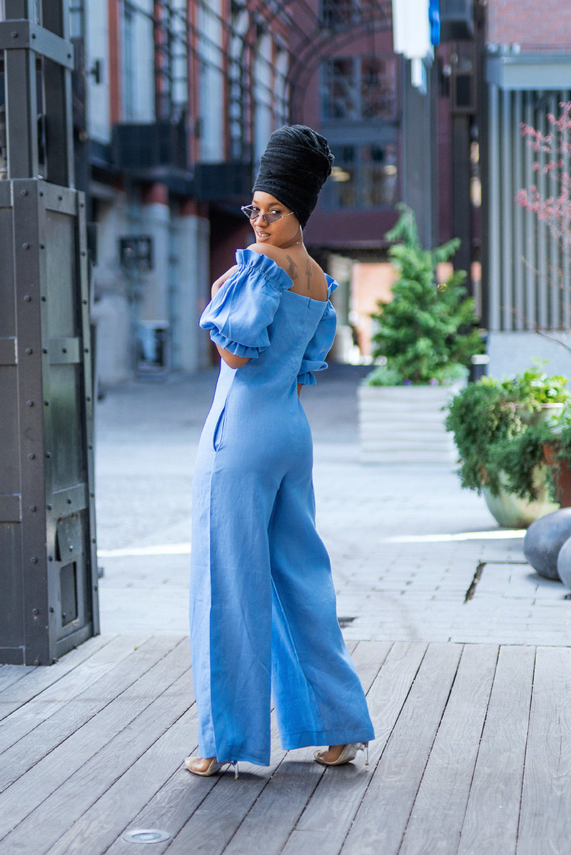 Linen Off Shoulder Jumpsuit