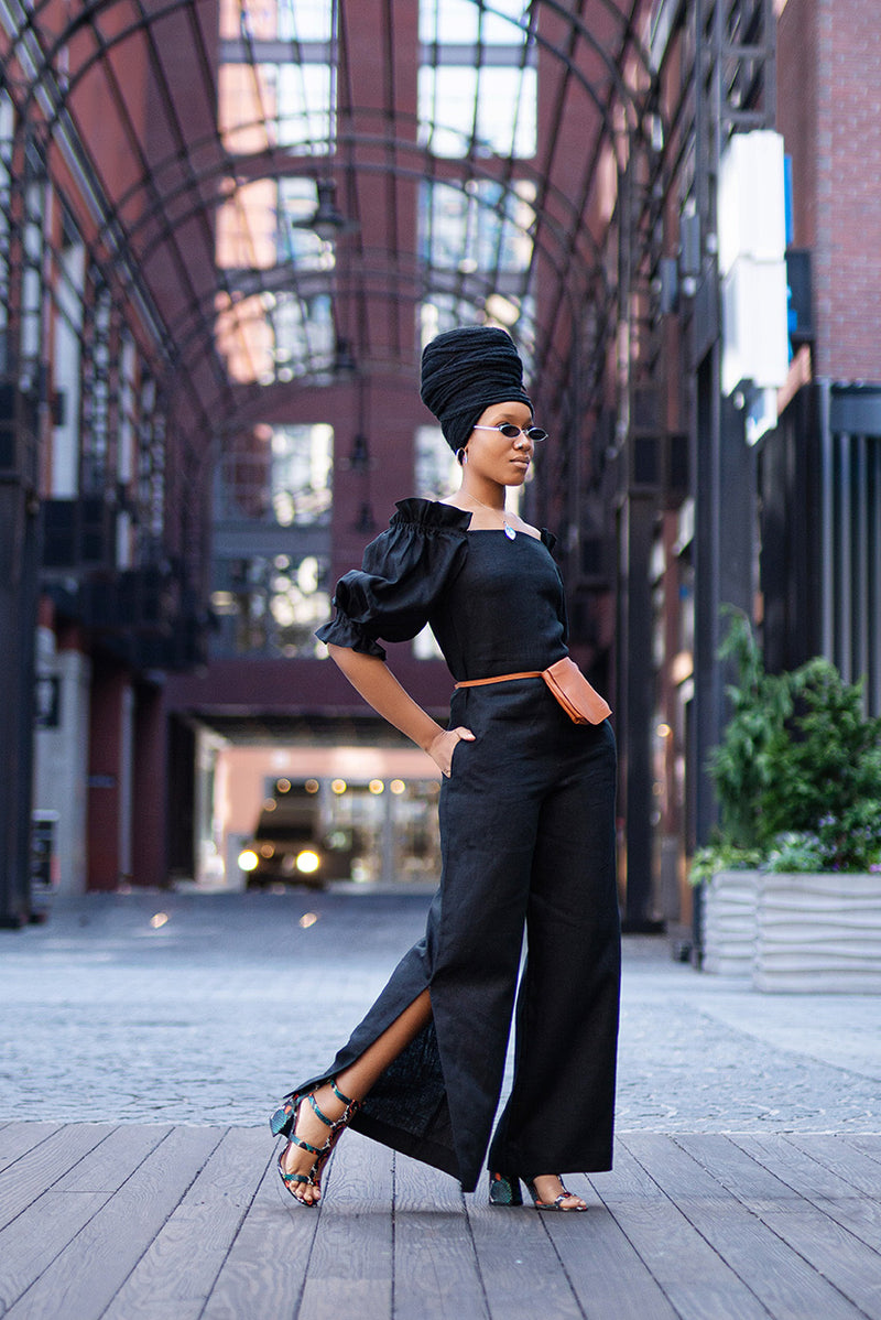 Linen Off Shoulder Jumpsuit