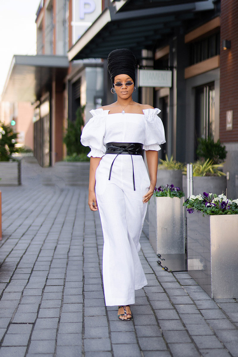 Linen Off Shoulder Jumpsuit