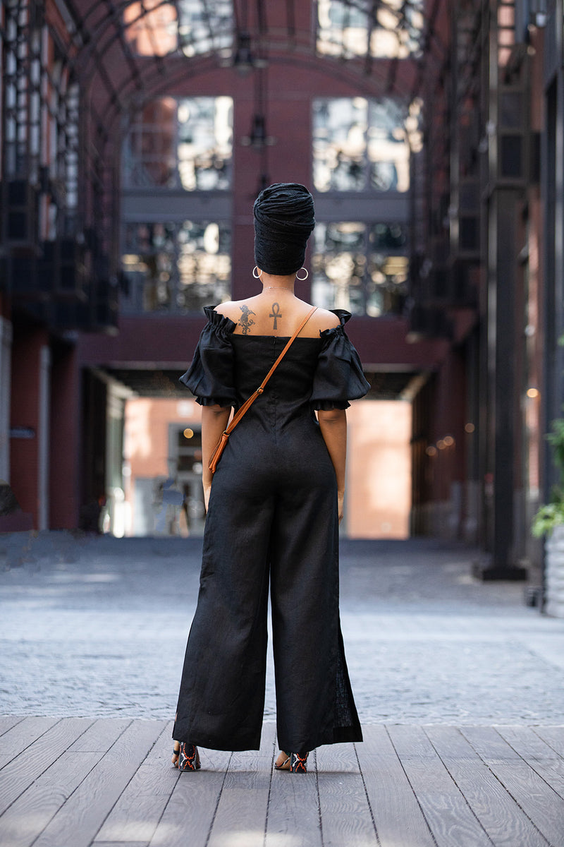 Linen Off Shoulder Jumpsuit