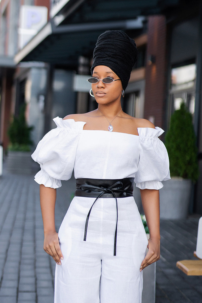 Linen Off Shoulder Jumpsuit